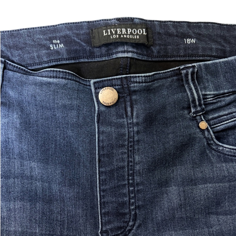 Liverpool Los Angeles The‎ Slim Jeans 18W Dark Blue Stretch Denim Mid Rise